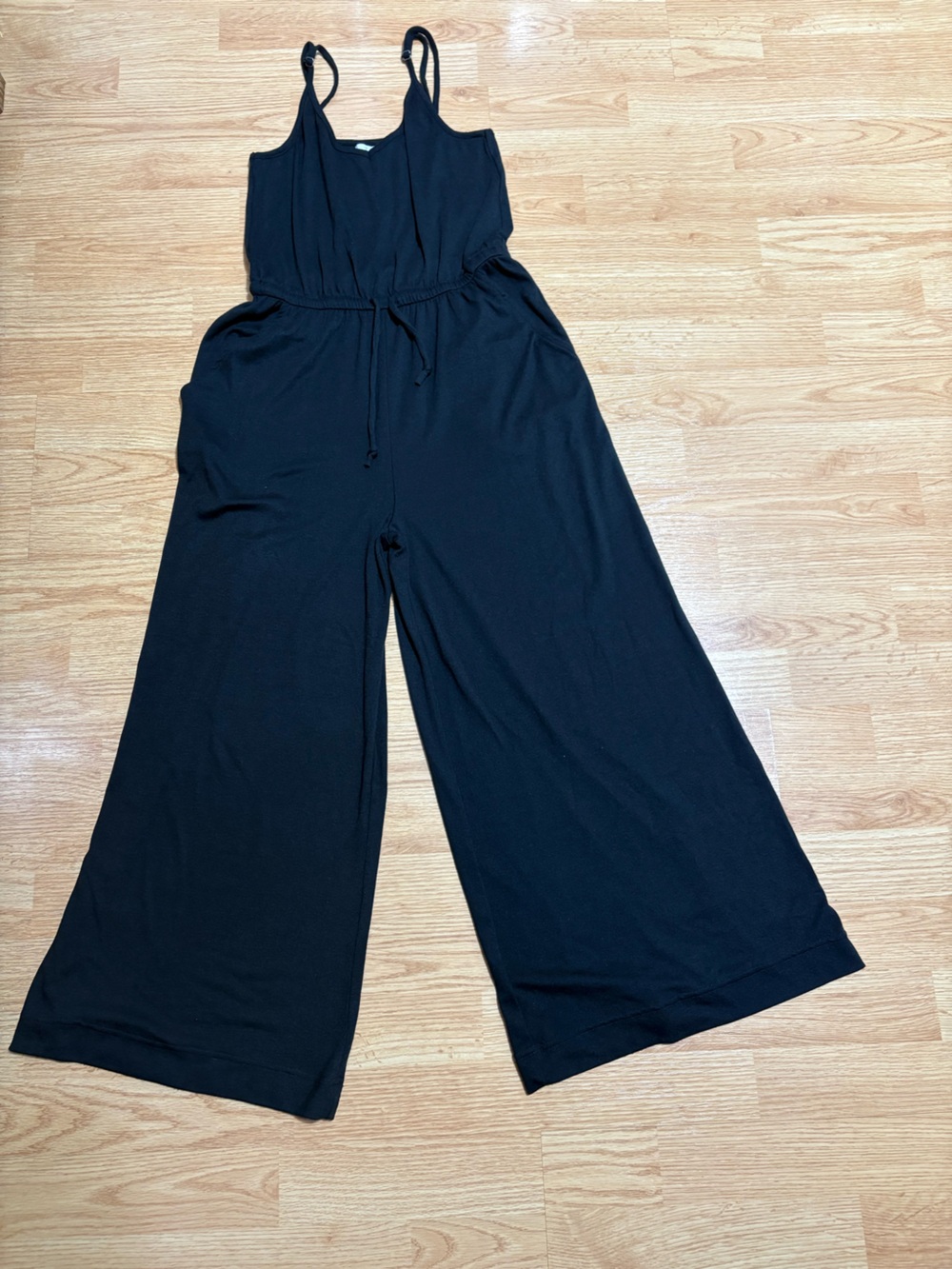 Z Supply Black Wide-Leg Spaghetti Strap Jumpsuit
